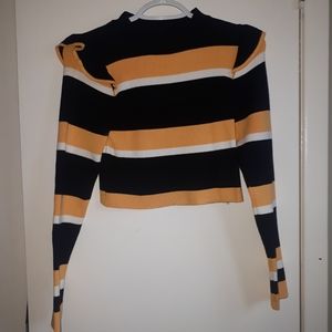 Striped crop sweater